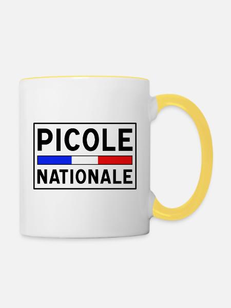 Nationale Trinkgasse Neues Design - Tasse zweifarbig - Weiß/Gelb