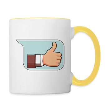 Thumbs up - Contrasting Mug - white/yellow - Right