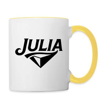 Julia - Conception du nom - Mug contrasté - blanc/jaune - Droite