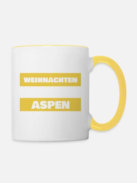 Geschenk für Aspen - Tasse zweifarbig - Weiß/Gelb