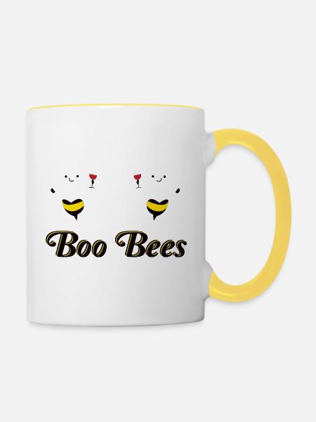 Boo Bees Halloween Duo - Tasse zweifarbig - Weiß/Gelb