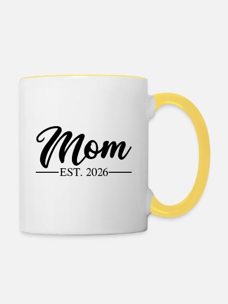 MOM EST 2026 - Tasse zweifarbig - Weiß/Gelb