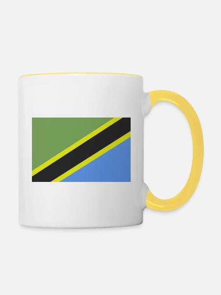 Tansania-Flagge - Tasse zweifarbig - Weiß/Gelb