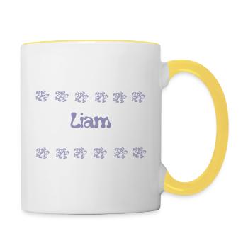 Liam Bulles Lavande - Mug contrasté - blanc/jaune - Droite