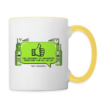 Internet est un territoire inconnu - Mug contrasté - blanc/jaune - Droite