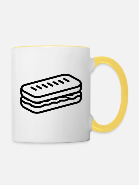 Sandwich - Tasse zweifarbig - Weiß/Gelb