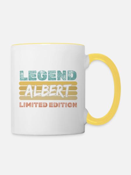 Spruch Albert - Tasse zweifarbig - Weiß/Gelb