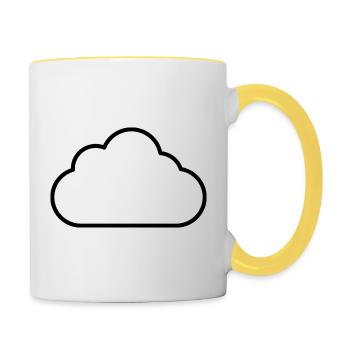 Cloud outline - Contrasting Mug - white/yellow - Right