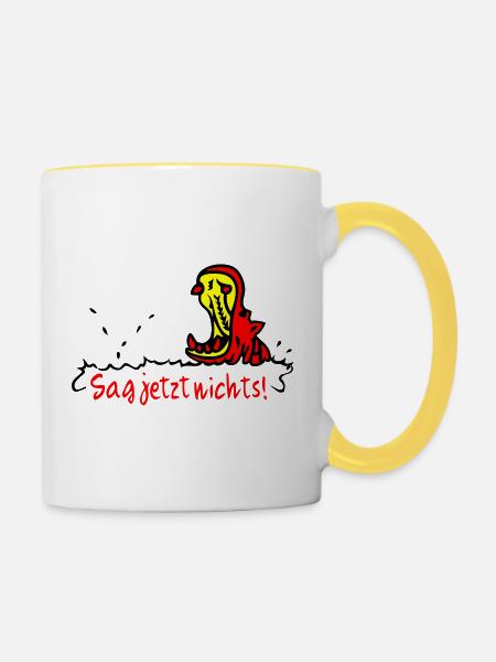 Hippo - Tasse zweifarbig - Weiß/Gelb