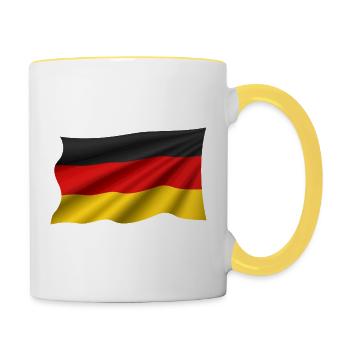 Germany Flag – Waving - Contrasting Mug - white/yellow - Right