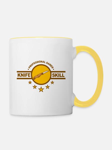 Klingenkompetenz  - Tasse zweifarbig - Weiß/Gelb
