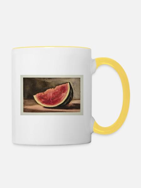 Der Keil - Tasse zweifarbig - Weiß/Gelb