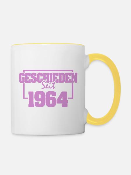 Scheidung 1964 - Tasse zweifarbig - Weiß/Gelb