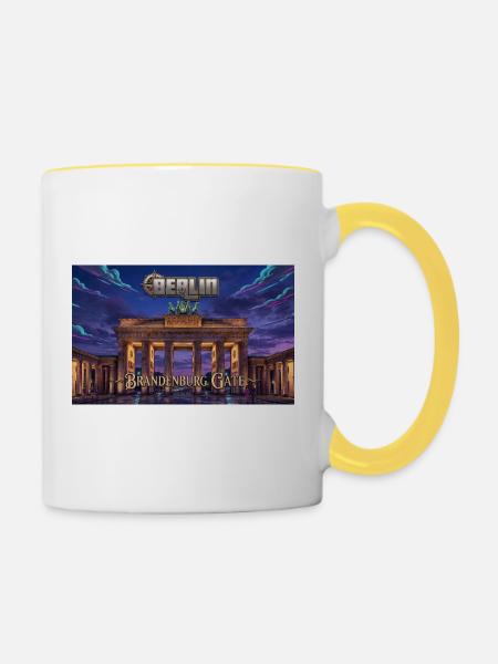 Brandenburger Tor - Tasse zweifarbig - Weiß/Gelb