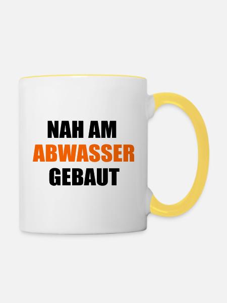 Kläranlage Abwasser Ironie - Tasse zweifarbig - Weiß/Gelb