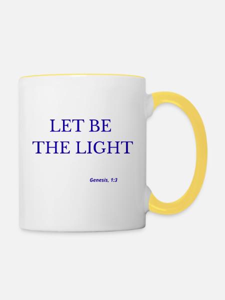 Lasst das Licht sein - Tasse zweifarbig - Weiß/Gelb