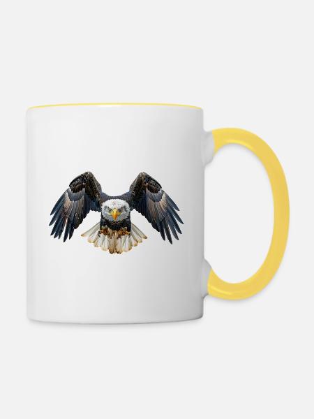 Weißkopfseeadler Bald Eagle - Tasse zweifarbig - Weiß/Gelb