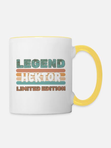 Geschenk für Hektor - Tasse zweifarbig - Weiß/Gelb