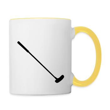 crazy golf club - Contrasting Mug - white/yellow - Right