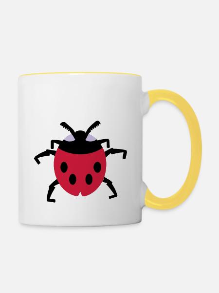 Marienkäfer / ladybug (3c) - Tasse zweifarbig - Weiß/Gelb