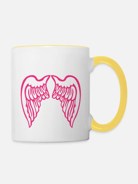 fluegel - Tasse zweifarbig - Weiß/Gelb
