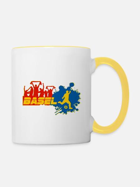 Basel Fan - Tasse zweifarbig - Weiß/Gelb