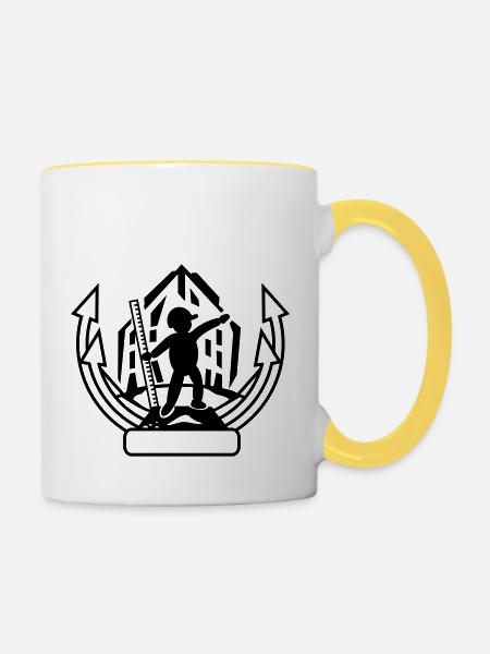 Bauarbeiter - Tasse zweifarbig - Weiß/Gelb
