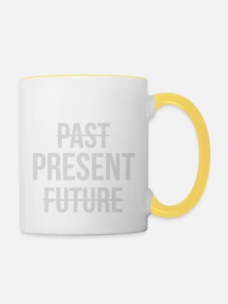 LEBE IM JETZT - Tasse zweifarbig - Weiß/Gelb