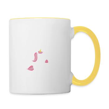 Einhorn: Frech? Ich nenn das verbal überlegen - Tasse zweifarbig - Weiß/Gelb - Rechts