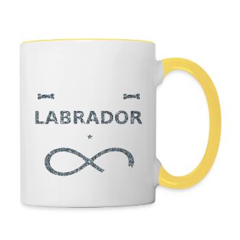 Me & my Labrador Hundeliebhaber Infinity Glitzer 8 - Tasse zweifarbig - Weiß/Gelb - Rechts