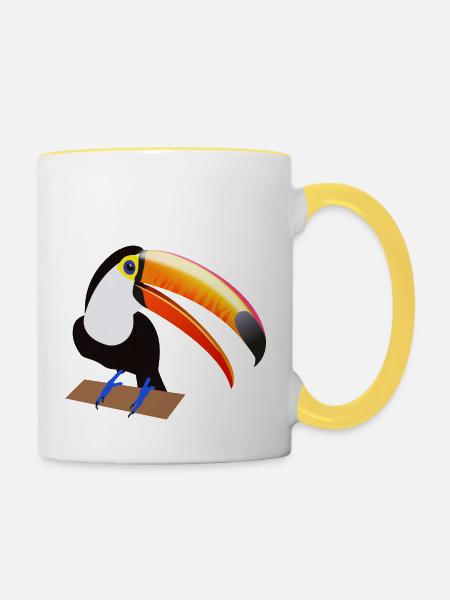Eko le Toucan - Tasse zweifarbig - Weiß/Gelb