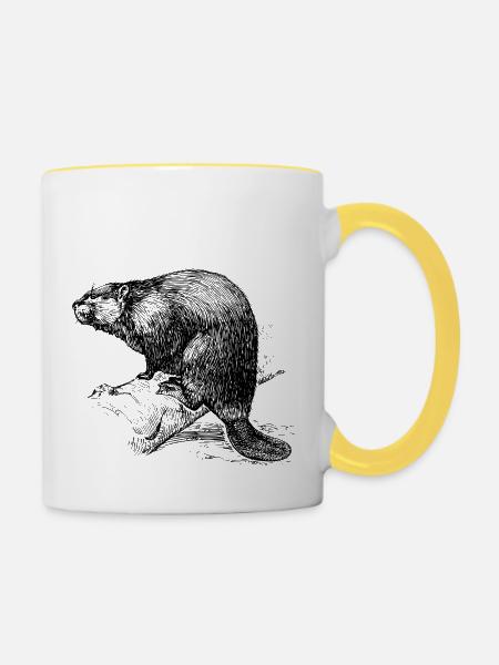 Bieber - Tasse zweifarbig - Weiß/Gelb