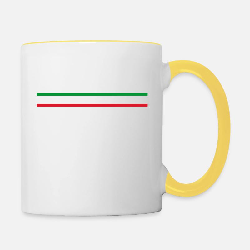 Trait italie - Mug contrasté - blanc/jaune