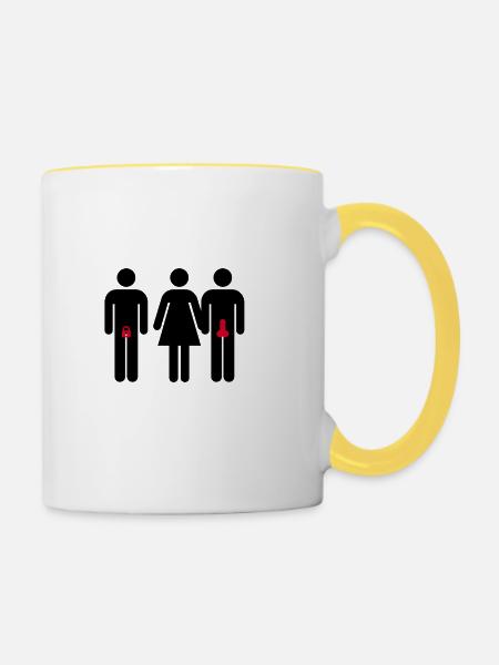 Cuckold Beziehung - Tasse zweifarbig - Weiß/Gelb