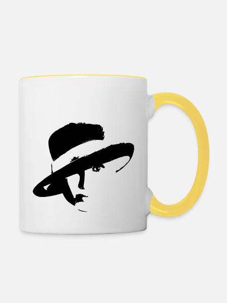 Lady - Tasse zweifarbig - Weiß/Gelb