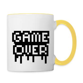 Game Over Stamp - Mug contrasté - blanc/jaune - Droite