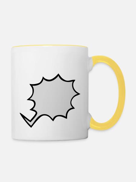 Sprechblase - Tasse zweifarbig - Weiß/Gelb