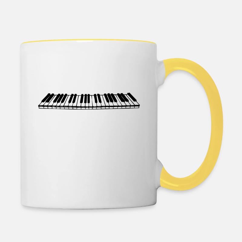 clavier - Mug contrasté - blanc/jaune