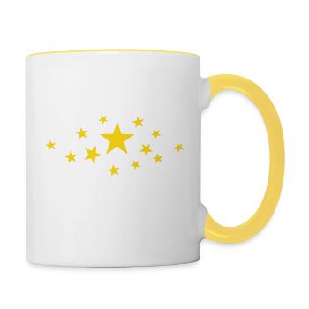 Etoiles - Mug contrasté - blanc/jaune - Droite