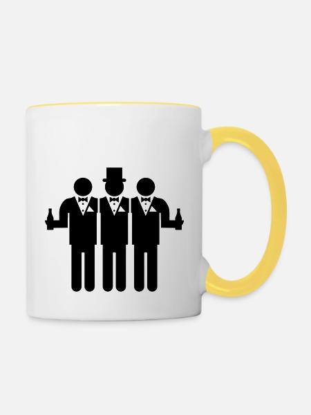 bachelor_party_f1 - Tasse zweifarbig - Weiß/Gelb