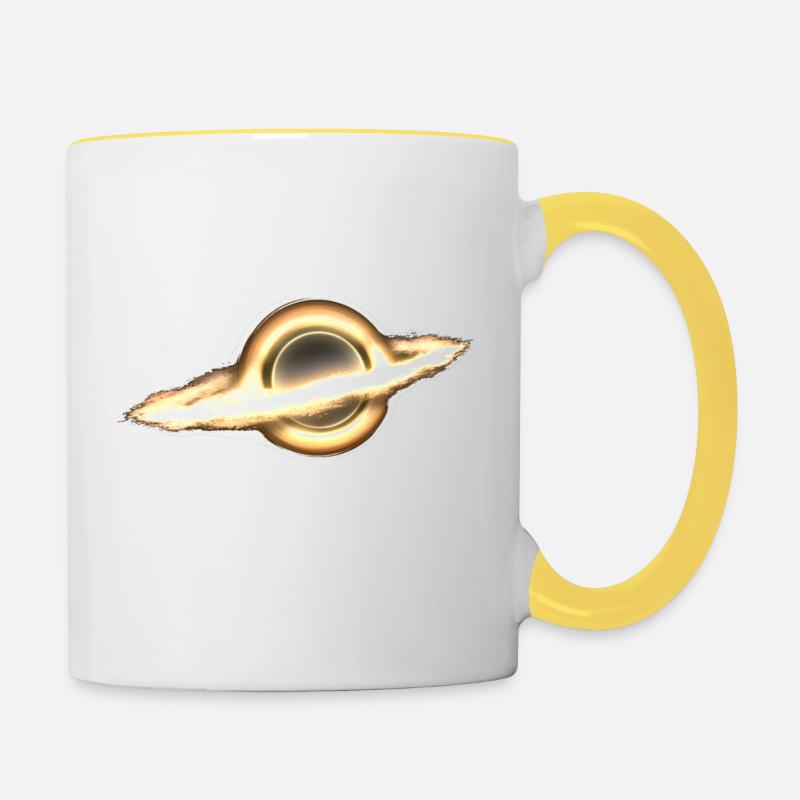Black Hole, Infinity, Outer Space, Science Fiction - Mug contrasté - blanc/jaune