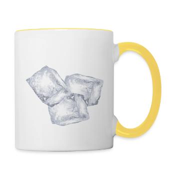 Trois glaçons - Mug contrasté - blanc/jaune - Droite