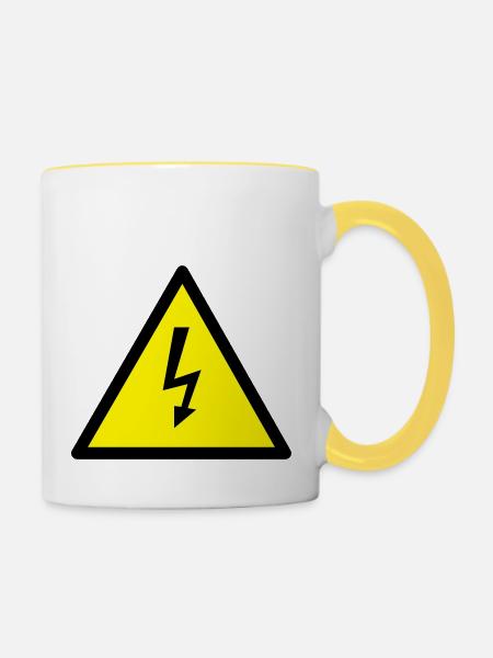 strom - Tasse zweifarbig - Weiß/Gelb
