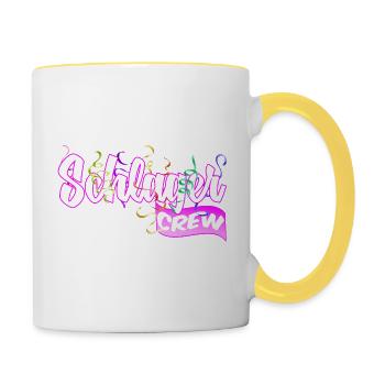 Schlager Crew - Tasse zweifarbig - Weiß/Gelb - Rechts