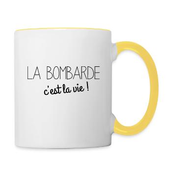 Brittany - Bombing is life! - Contrasting Mug - white/yellow - Right
