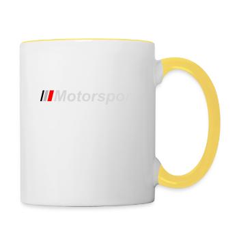 Sport automobile - Mug contrasté - blanc/jaune - Droite