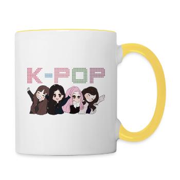 K-pop. - Contrasting Mug - white/yellow - Right