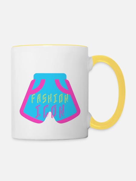 Fashion - Tasse zweifarbig - Weiß/Gelb