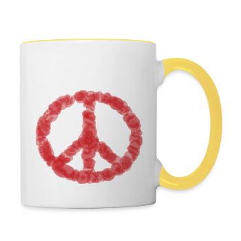 Peace - Tasse zweifarbig - Weiß/Gelb - Rechts