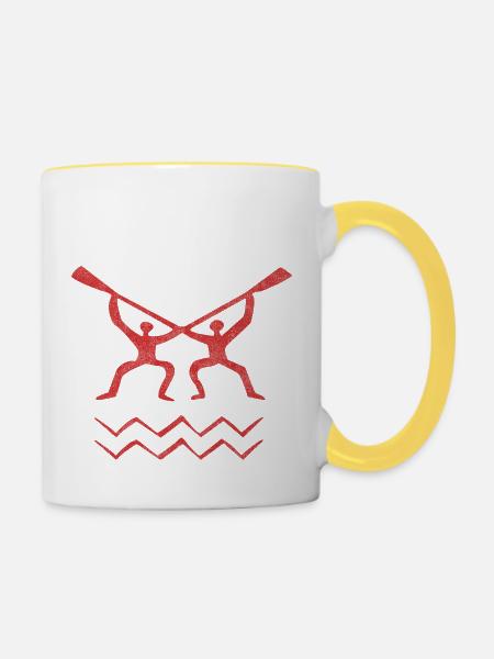 Paddeln - Tasse zweifarbig - Weiß/Gelb